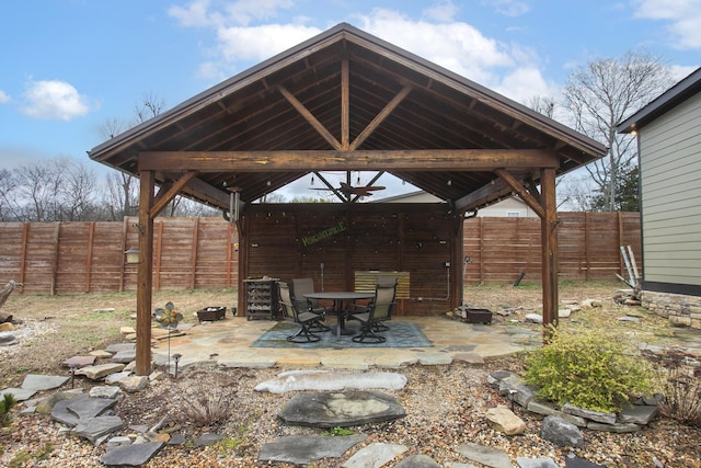 view of patio / terrace featuring a gazebo