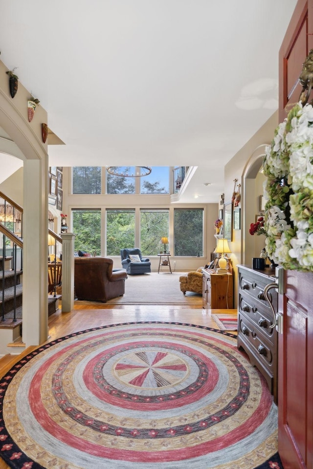 living room featuring hardwood / wood-style floors