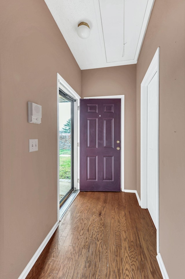 entrance foyer featuring dark hardwood / wood-style floors