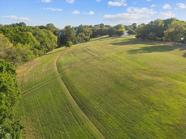 drone / aerial view with a rural view