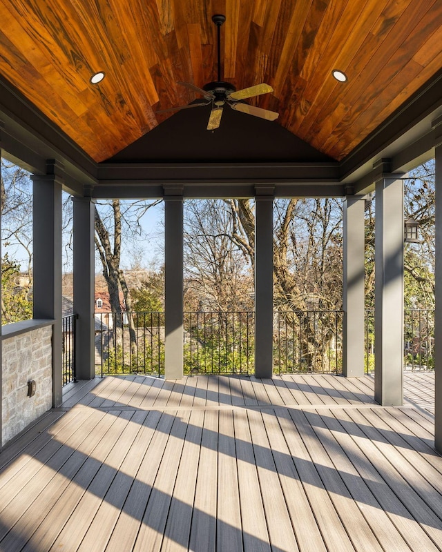 deck with ceiling fan