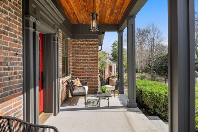 view of patio with a porch