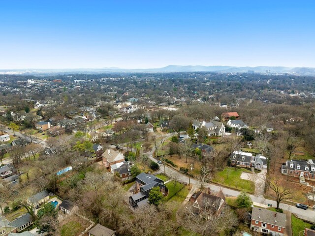 aerial view with a mountain view