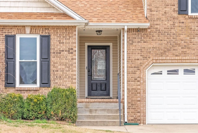 property entrance featuring a garage