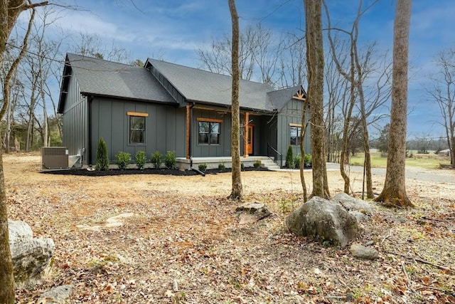 view of front of home with central AC unit