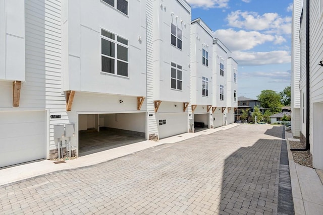 view of property with a garage