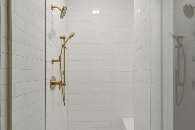 interior details featuring walk in shower