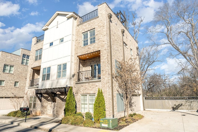 view of property featuring a garage