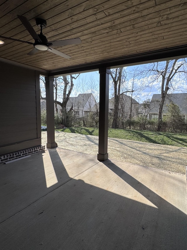 view of patio / terrace with a ceiling fan