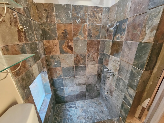 room details with a tile shower