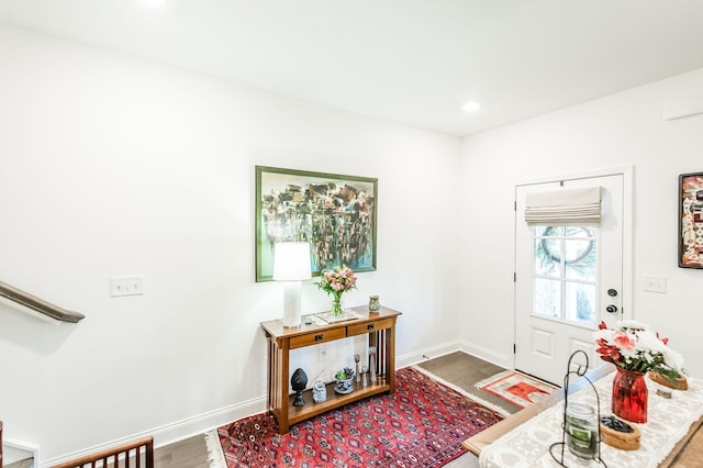 foyer featuring hardwood / wood-style floors