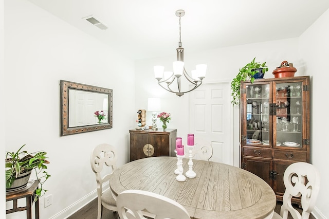 dining room featuring an inviting chandelier