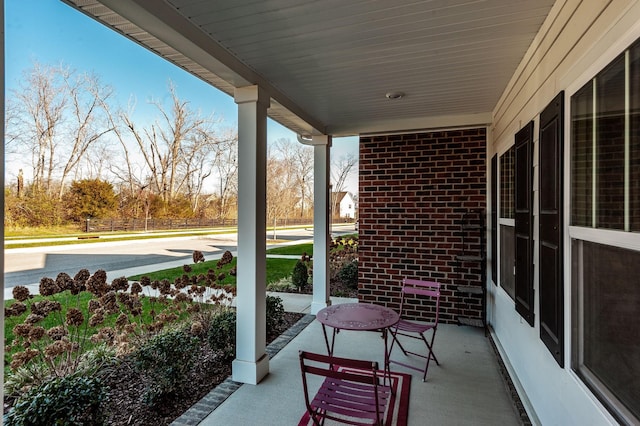 view of patio with a porch