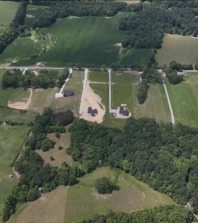 drone / aerial view featuring a rural view