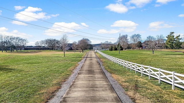 view of road featuring a rural view