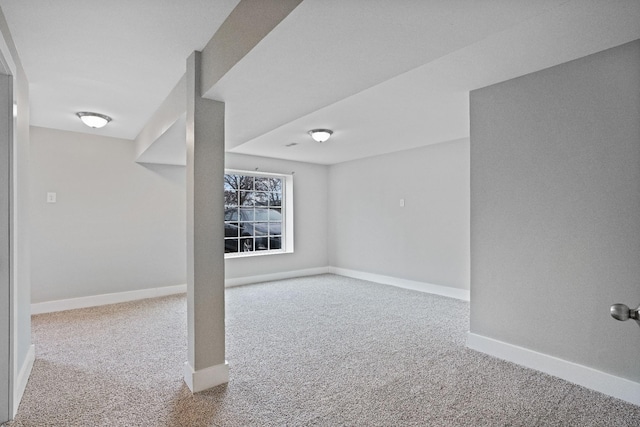 basement featuring carpet floors