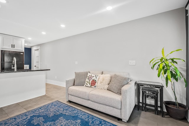 view of tiled living room