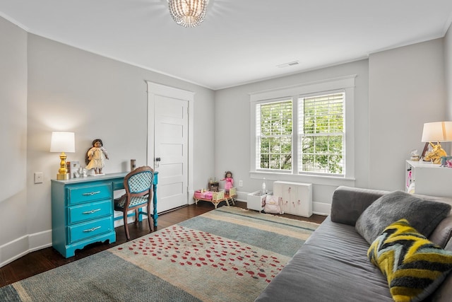 interior space featuring dark hardwood / wood-style floors