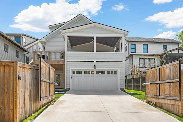 view of front of house with a garage