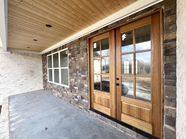 entrance to property with french doors