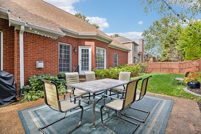 view of patio with area for grilling