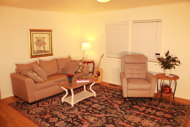 living room featuring hardwood / wood-style flooring