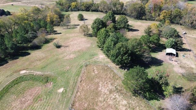 aerial view with a rural view