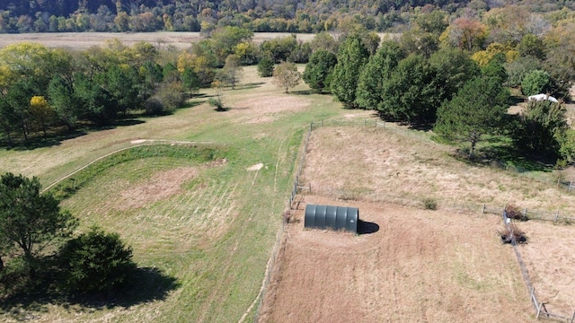 bird's eye view with a rural view