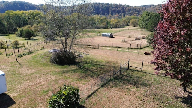 bird's eye view featuring a rural view