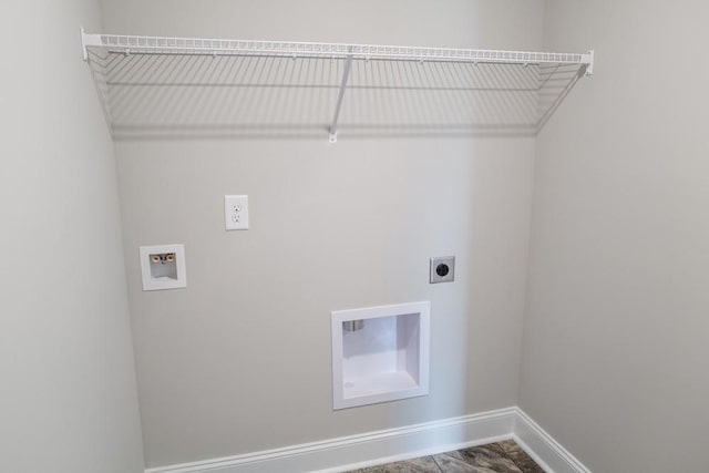 laundry room featuring hookup for an electric dryer and washer hookup