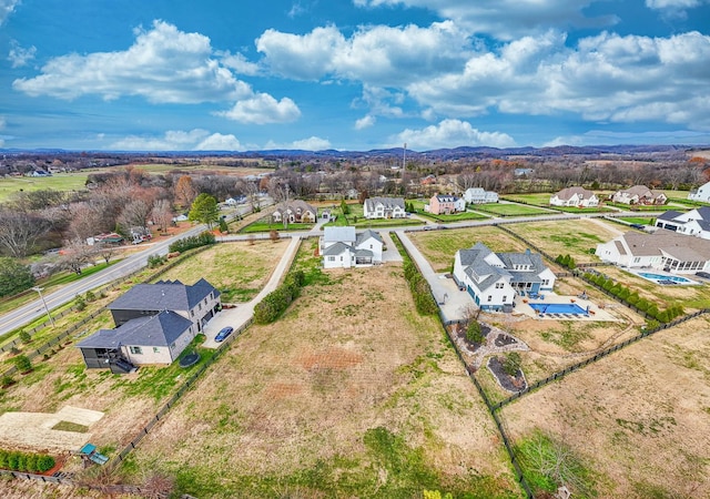 drone / aerial view with a mountain view