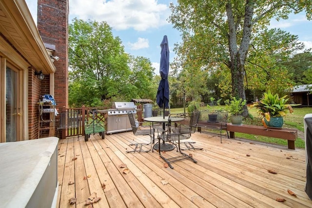 deck with area for grilling