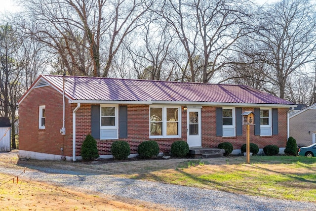 view of single story home