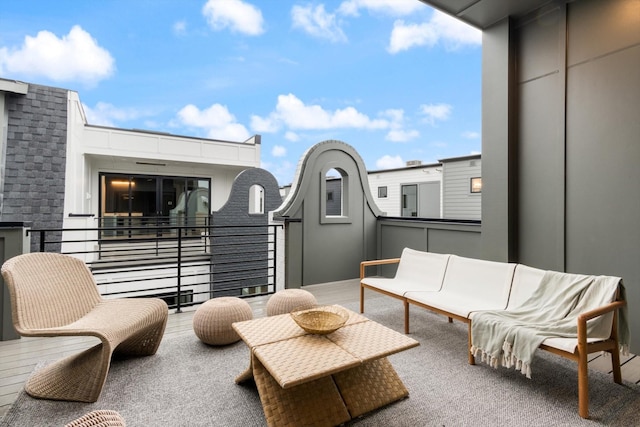 view of patio / terrace featuring a balcony and an outdoor hangout area