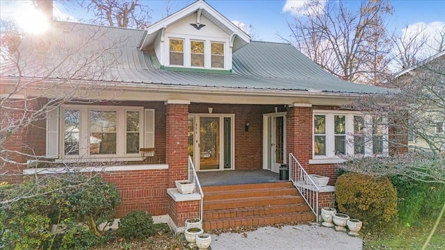 view of front of house with covered porch