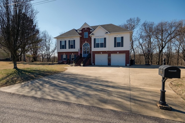 raised ranch with a garage