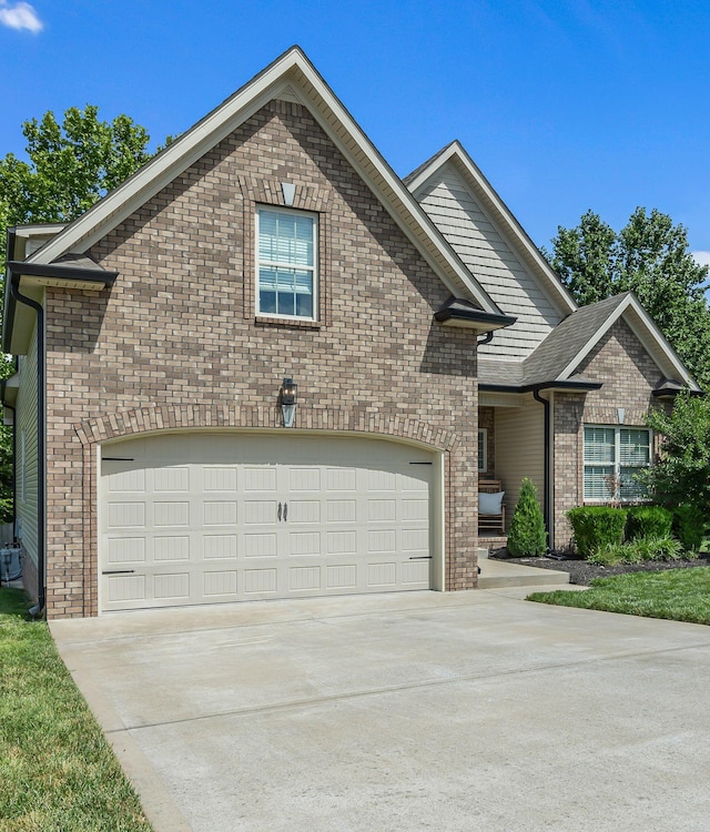 front facade with a garage