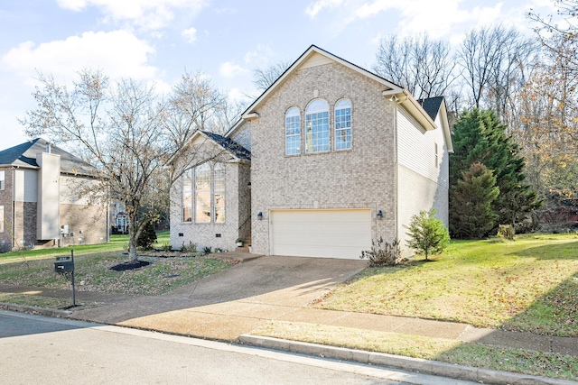 front of property with a garage and a front yard