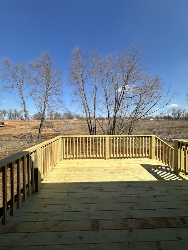 deck featuring a rural view