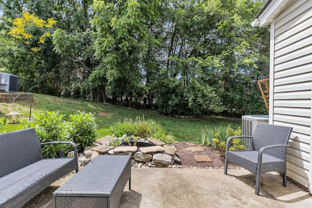 view of patio featuring cooling unit