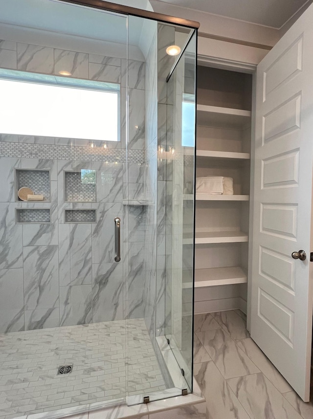 bathroom featuring walk in shower