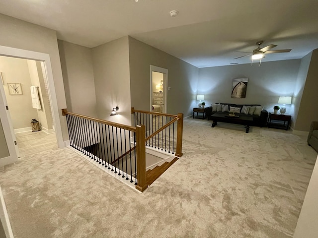 1510 Frye Rd, Columbia, TN 38401 - interior space with an upstairs landing, carpet, and a ceiling fan