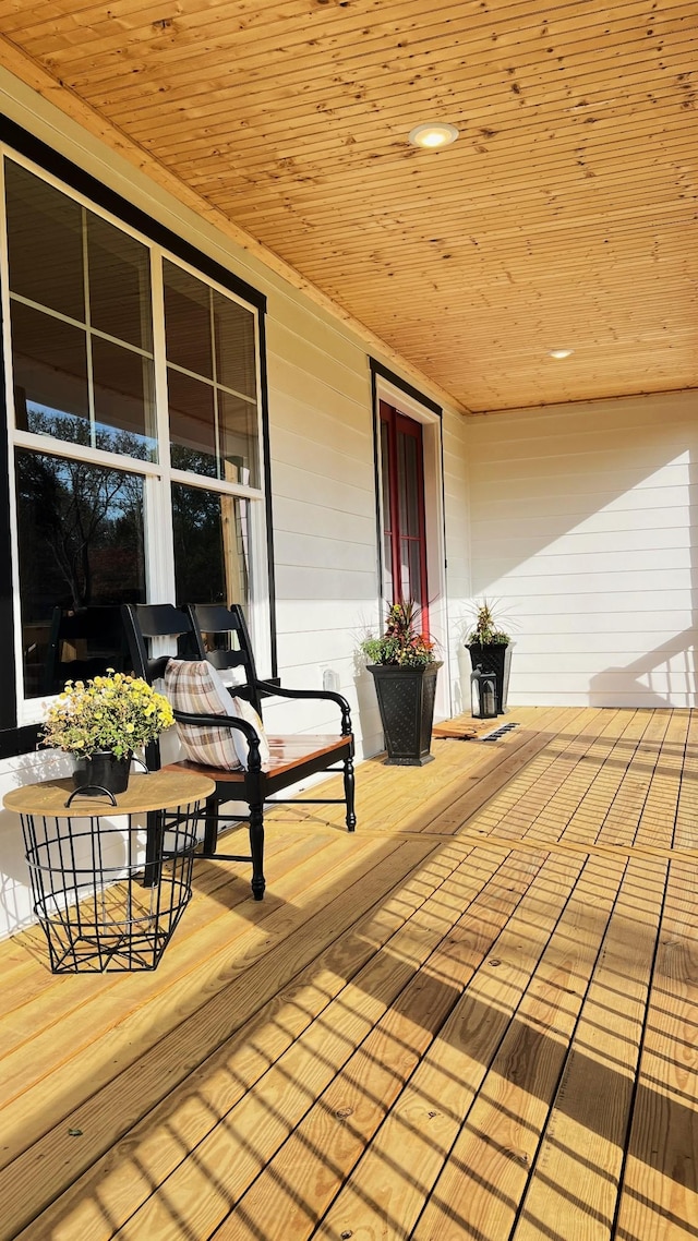 deck with covered porch