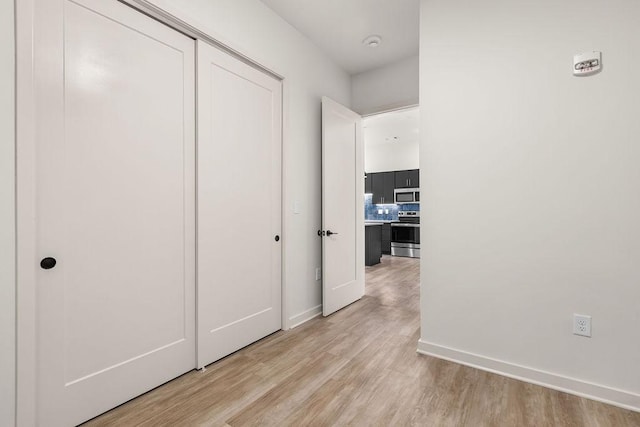 interior space featuring light wood-type flooring