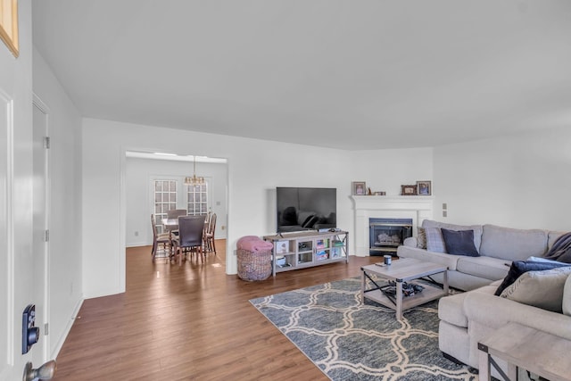 living room featuring wood-type flooring