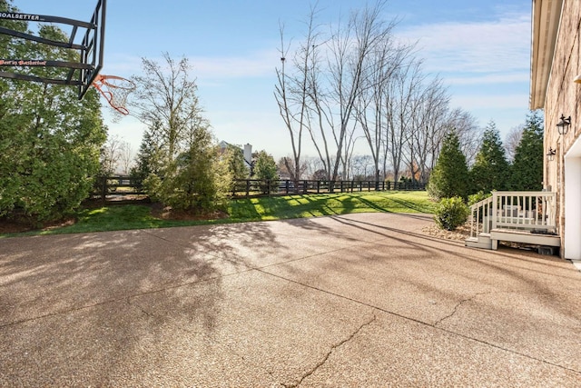 view of patio with basketball court