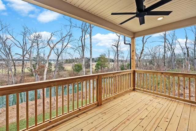 deck featuring ceiling fan