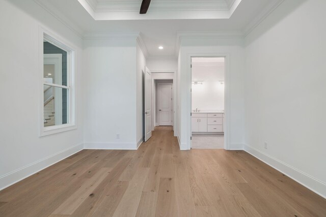 7085 Bolton St, Franklin, TN 37064 - unfurnished bedroom featuring crown molding, light wood finished floors, and ensuite bath