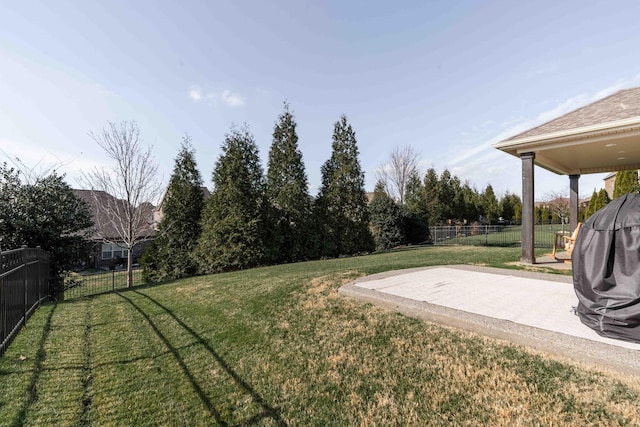 view of yard with a patio