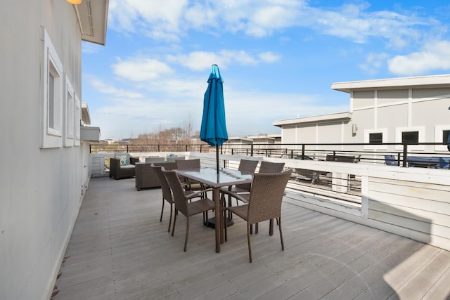 deck featuring an outdoor living space